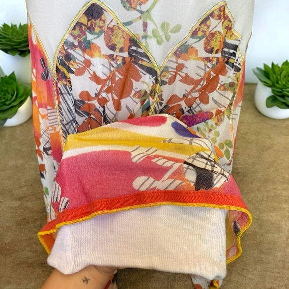 Didier Parakian Floral Art Printed Flowy Maxi Dress | Boho Gypsy Vintage - Picture 9 of 9